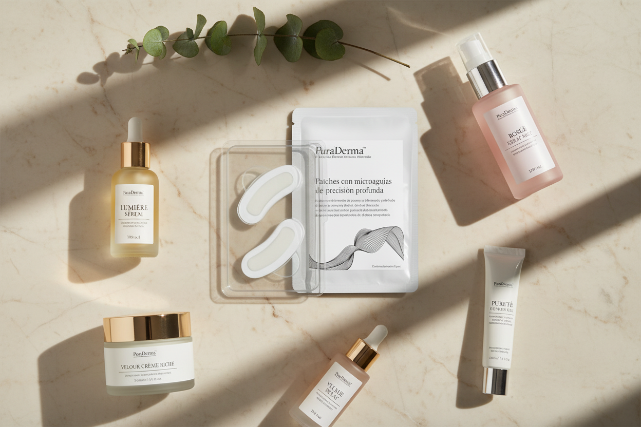 Parches Antiojeras — Flat Lay Premium con Etiquetas