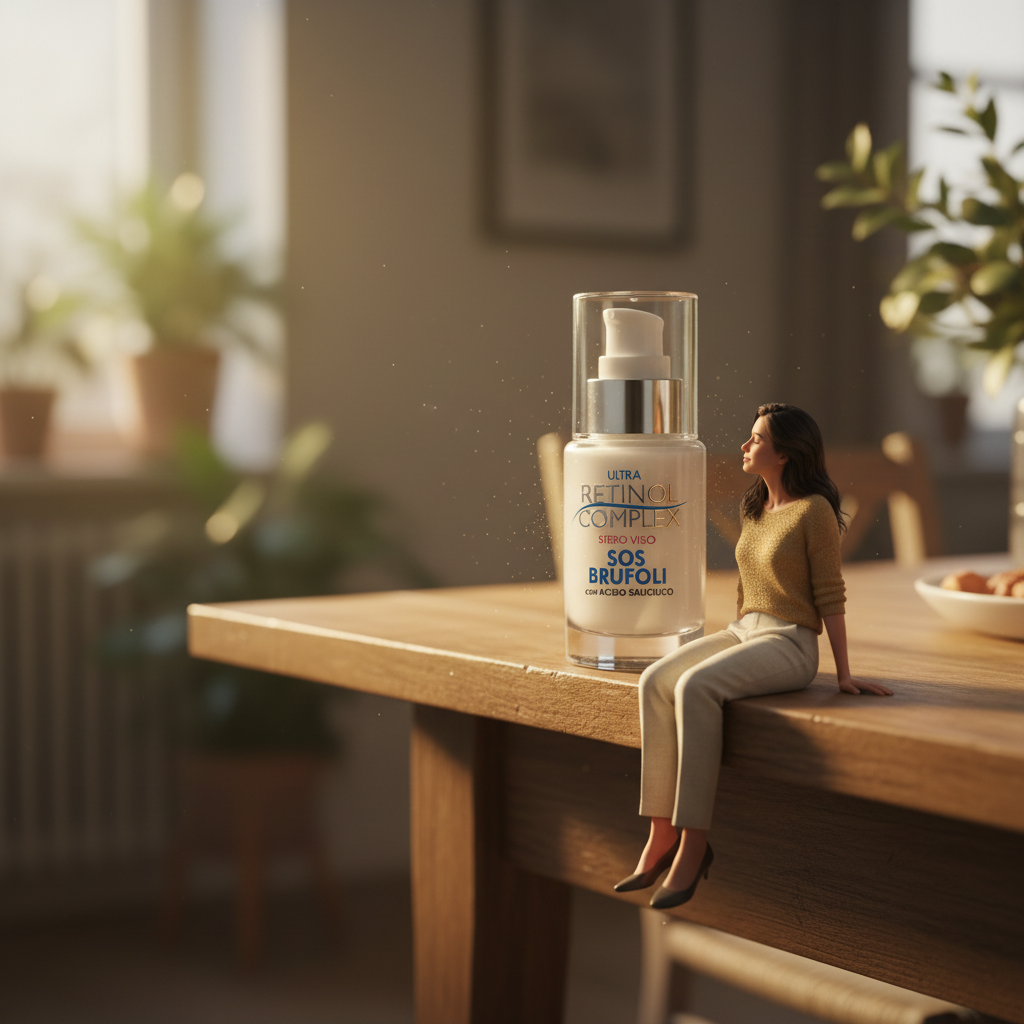 Sérum - Mujer mirando el producto con ternura